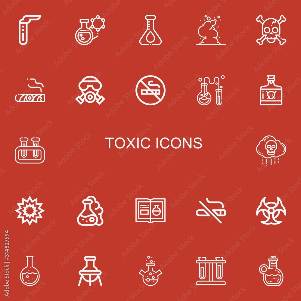 Editable 22 toxic icons for web and mobile Editable 22 toxic icons for web and mobile