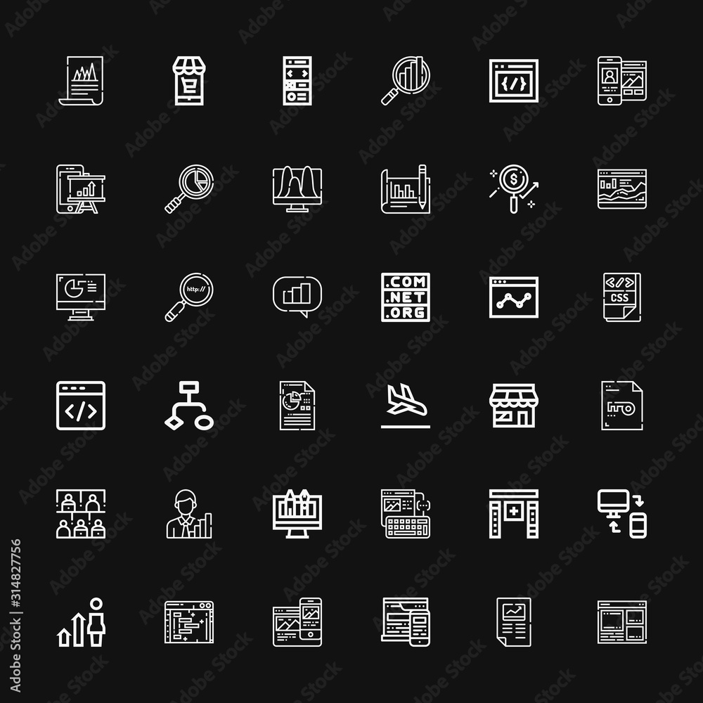 Editable 36 optimization icons for web and mobile