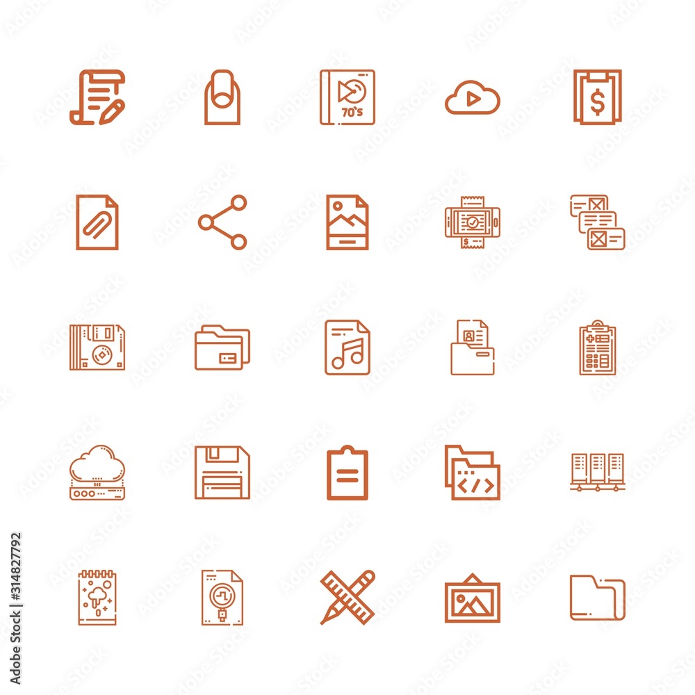 Editable 25 file icons for web and mobile Editable 25 file icons for web and mobile
