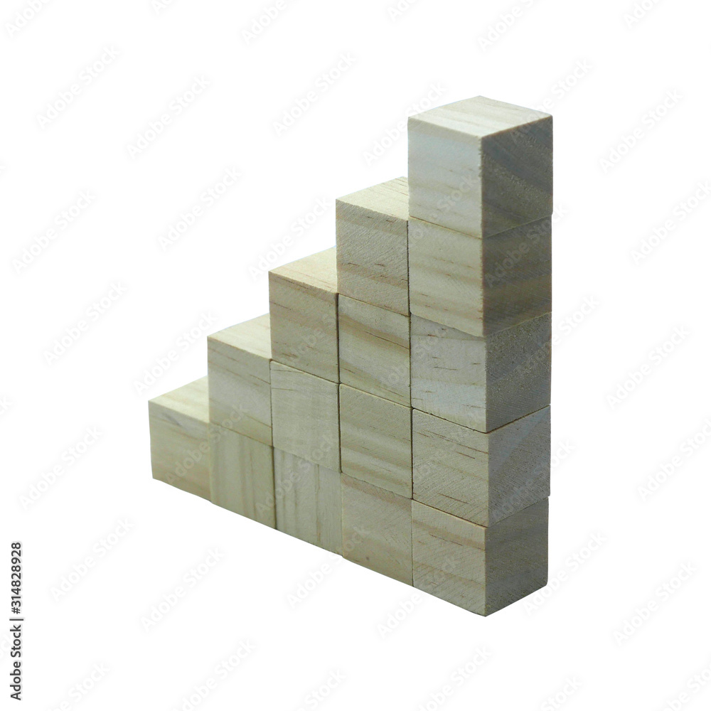 Wooden cube in ladder form isolated on white background. Wooden cube in ladder form isolated on white background.