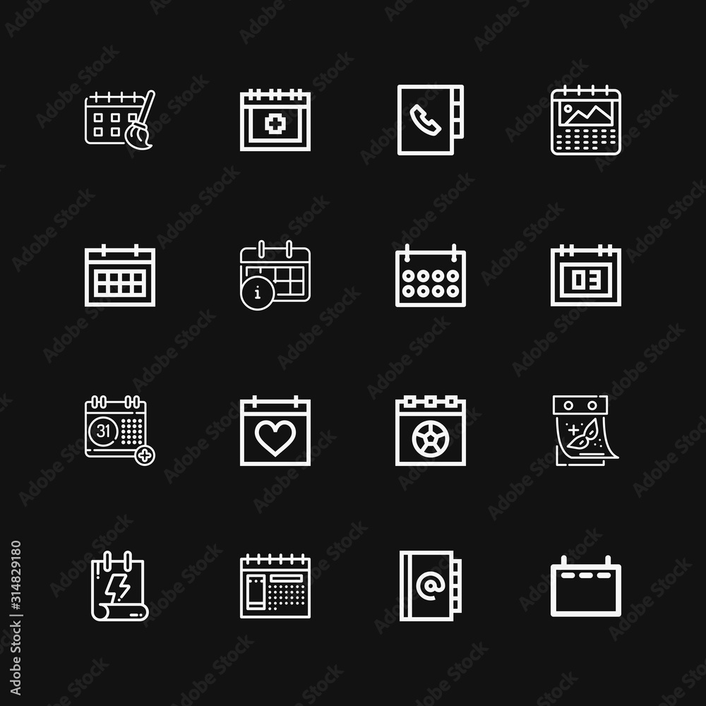 Editable 16 month icons for web and mobile Editable 16 month icons for web and mobile