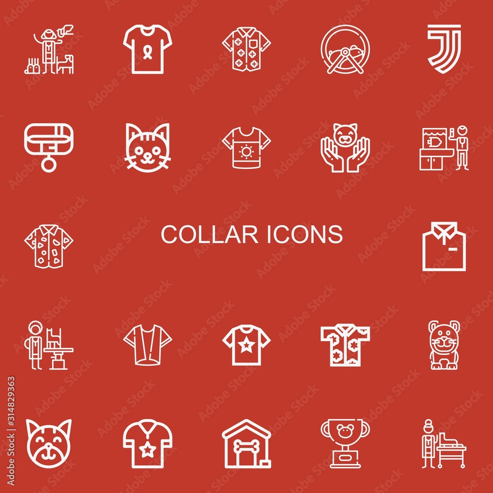 Editable 22 collar icons for web and mobile Editable 22 collar icons for web and mobile