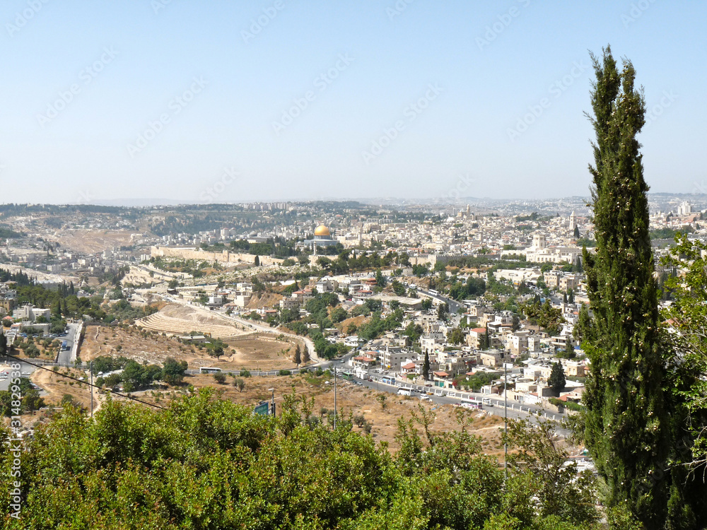 City Panorama of Jerusalem in Israel