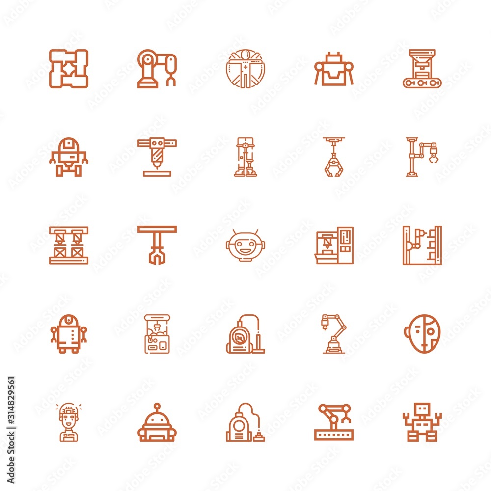 Editable 25 robotic icons for web and mobile Editable 25 robotic icons for web and mobile
