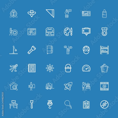 Editable 36 equipment icons for web and mobile