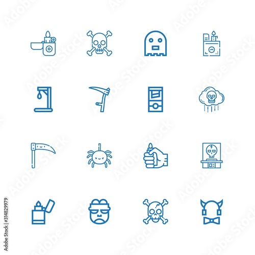 Editable 16 death icons for web and mobile