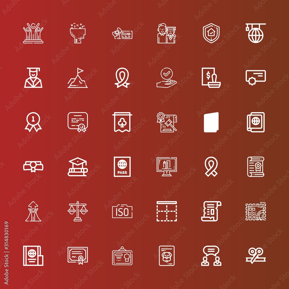 Editable 36 certificate icons for web and mobile Editable 36 certificate icons for web and mobile