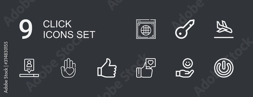 Editable 9 click icons for web and mobile