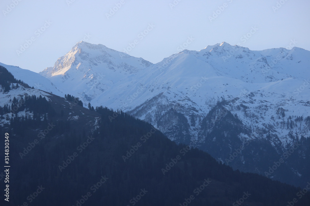 Mountains with snow in Himalayas Mountains with snow in Himalayas