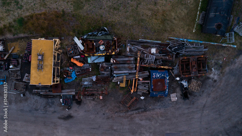 Junk yard pile of junk photo