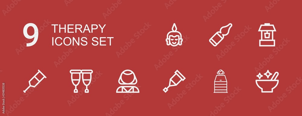 Editable 9 therapy icons for web and mobile Editable 9 therapy icons for web and mobile