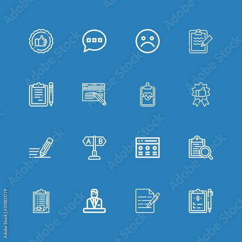 Editable 16 feedback icons for web and mobile