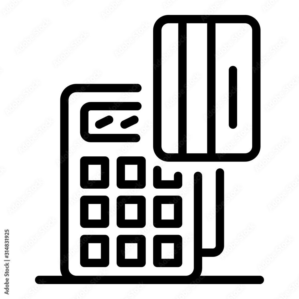 Credit card pos terminal icon. Outline credit card pos terminal vector icon for web design isolated on white background Credit card pos terminal icon. Outline credit card pos terminal vector icon for web design isolated on white background