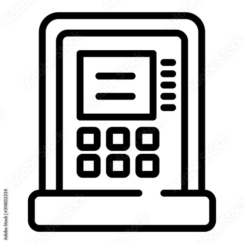 Atm cash icon. Outline atm cash vector icon for web design isolated on white background