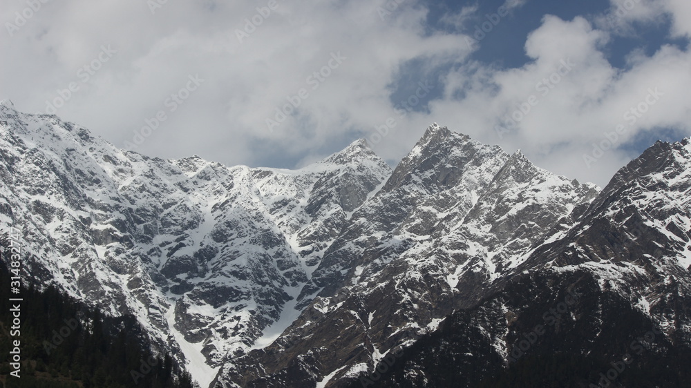 Mountains with snow in Himalayas