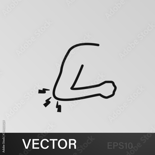 pain in the elbow icon. Element of human body pain for mobile concept and web apps illustration. Thin line icon for website design and development, app development