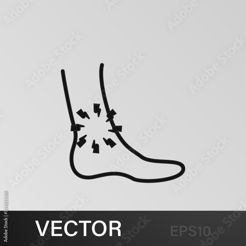shin pain icon. Element of human body pain for mobile concept and web apps illustration. Thin line icon for website design and development, app development