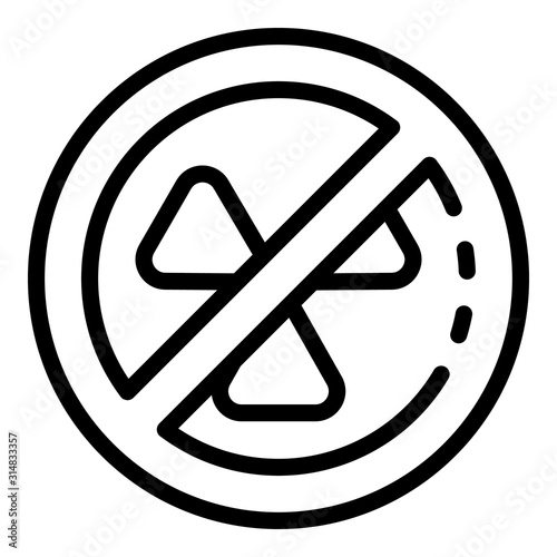 No radiation icon. Outline no radiation vector icon for web design isolated on white background