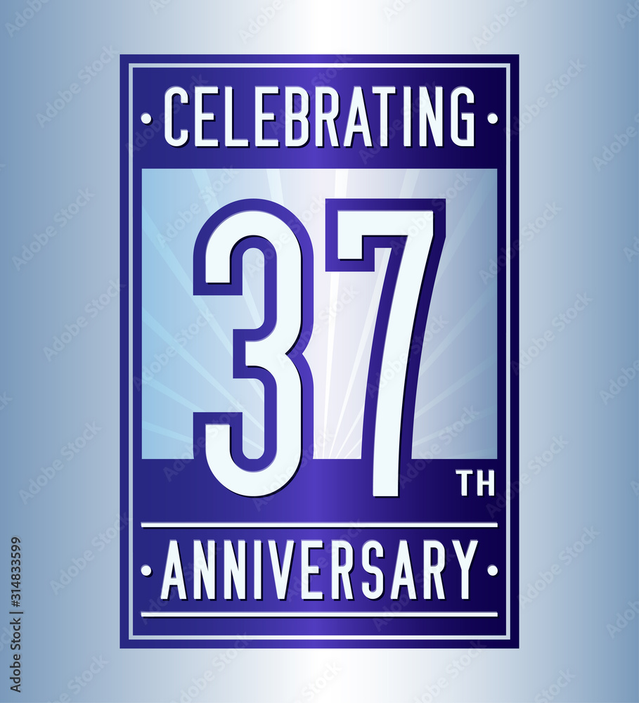 37 years logo design template. Anniversary vector and illustration. 37 years logo design template. Anniversary vector and illustration.