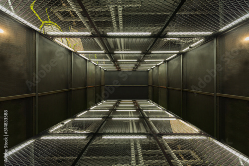 Fototapeta Naklejka Na Ścianę i Meble -  Industrial metal mesh room