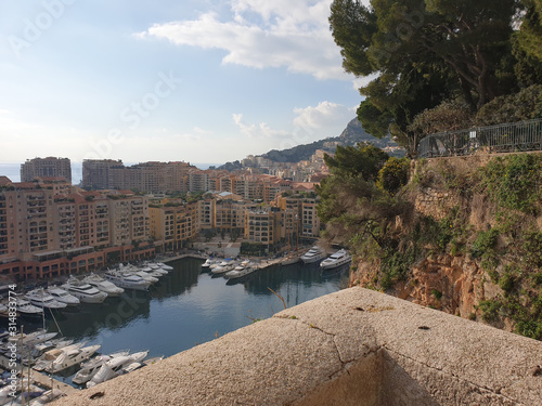 Monaco - Blick vom Jardin Sainte-Barbe auf den Yachthafen von Fontvieille photo