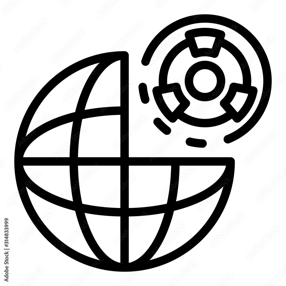 Global atomic risk icon. Outline global atomic risk vector icon for web design isolated on white background Global atomic risk icon. Outline global atomic risk vector icon for web design isolated on white background