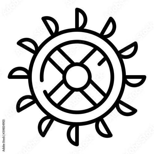 Turbine water mill wheel icon. Outline turbine water mill wheel vector icon for web design isolated on white background