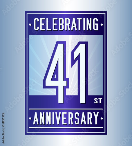 41 years logo design template. Anniversary vector and illustration.