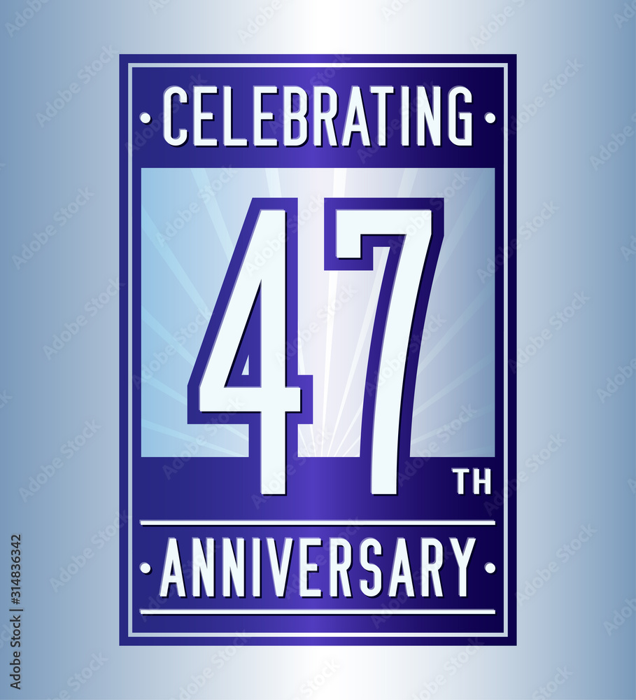 47 years logo design template. Anniversary vector and illustration. 47 years logo design template. Anniversary vector and illustration.