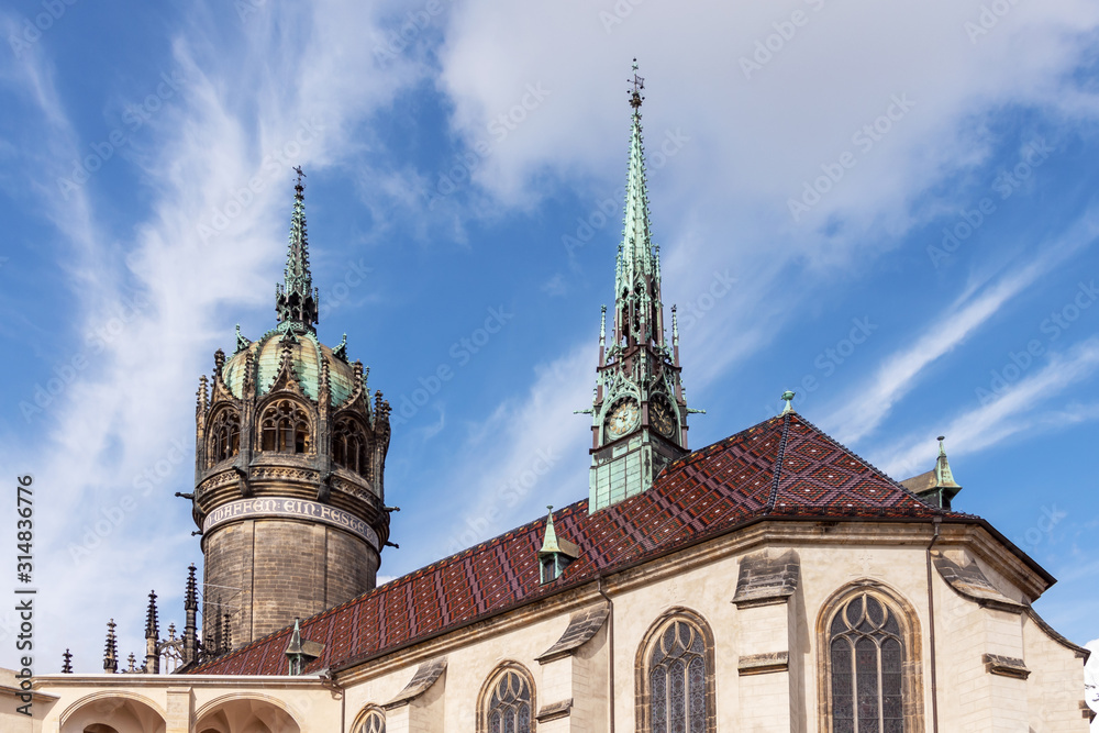 Fototapeta premium Schlosskirche in der Lutherstadt Wittenberg, Sachsen-Anhalt