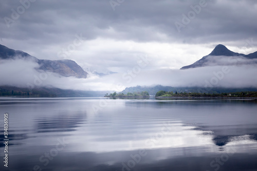 mist and mountains at loch Leven