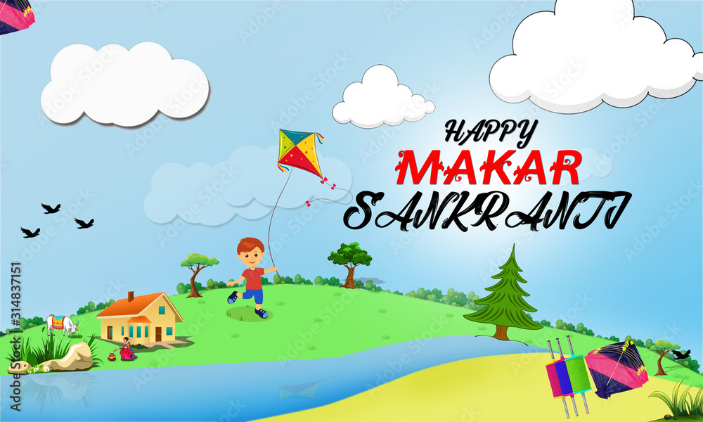  Vector Illustration Happy Makar Sankranti Festival