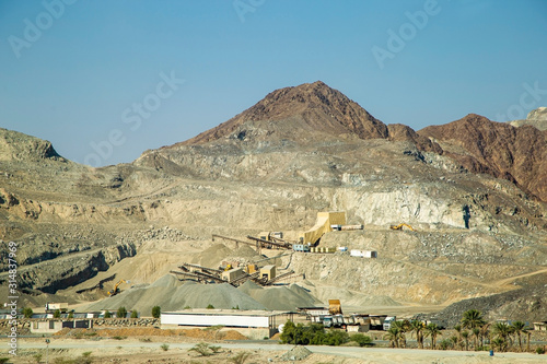 industrial buildings in the mountains in the arab emirates