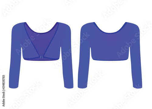 Woman blue bolero. vector illustration