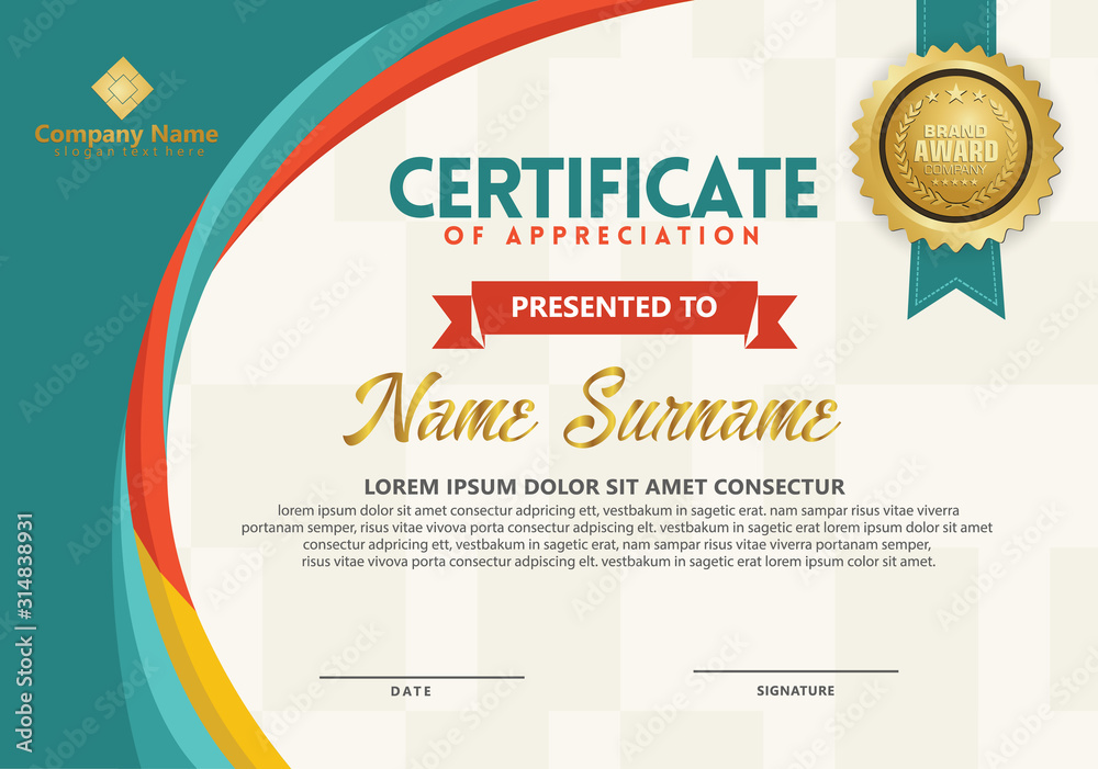 Fototapeta premium Modern certificate template
