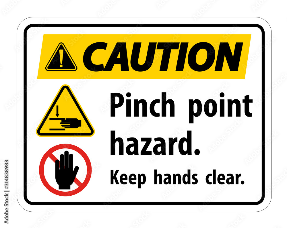 Caution Pinch Point Hazard,Keep Hands Clear Symbol Sign Isolate on White Background,Vector Illustration Caution Pinch Point Hazard,Keep Hands Clear Symbol Sign Isolate on White Background,Vector Illustration