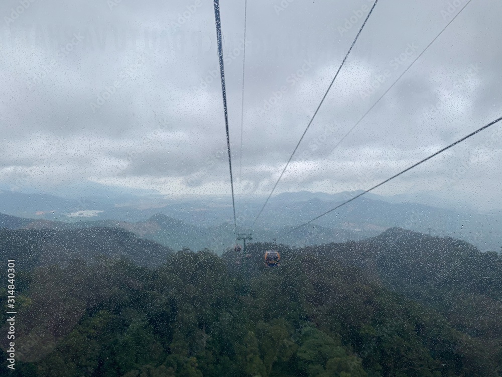 Incredible mountain views from cable car in Vietnam 