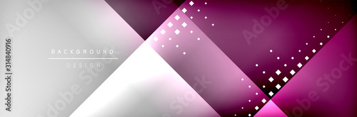 Abstract background - squares and lines composition created with lights and shadows. Technology or business digital template