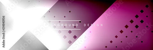 Abstract background - squares and lines composition created with lights and shadows. Technology or business digital template
