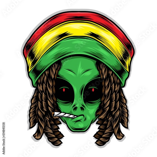 reggae alien vector and logo