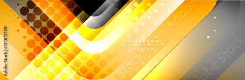 Round squares shapes composition geometric abstract background. Vector Illustration