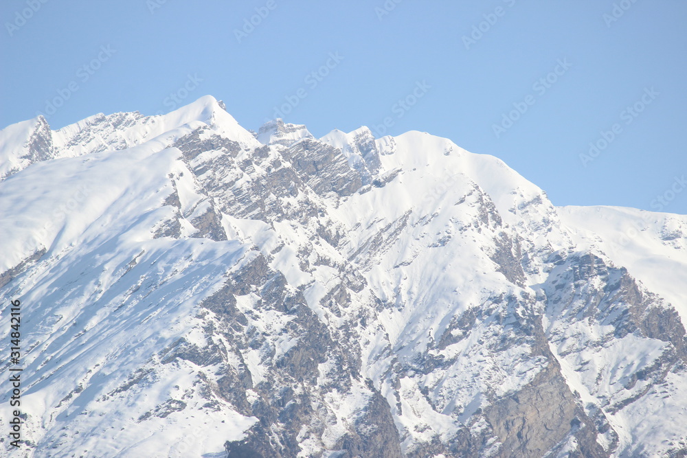 mountains with snow in himalayas