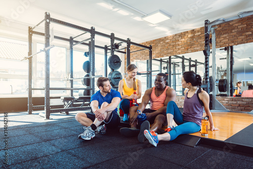 Group of diversity people having fun in the gym