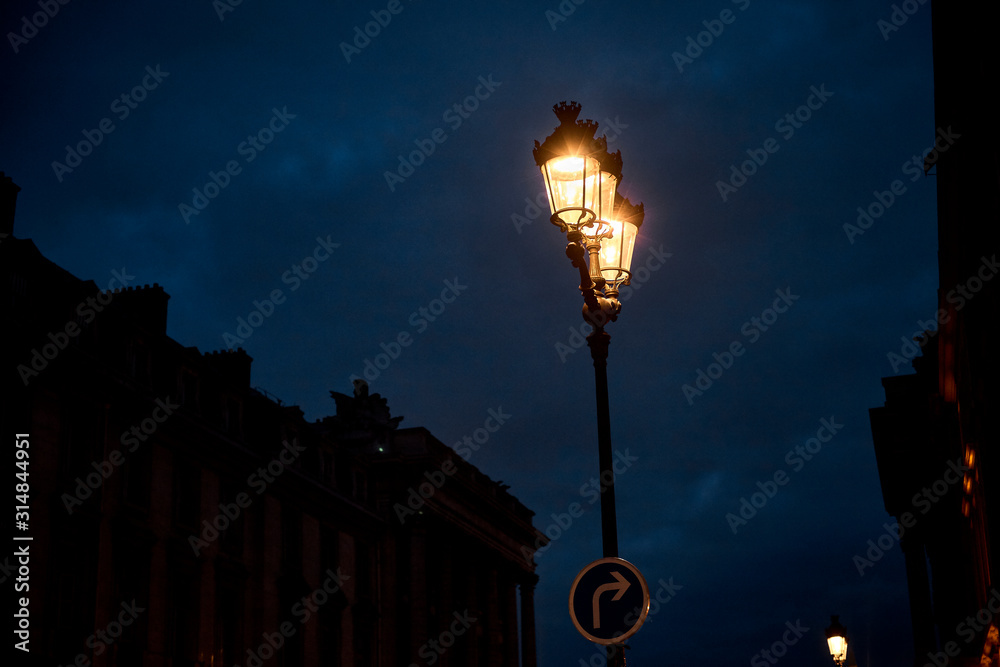 old street lamp on the wall