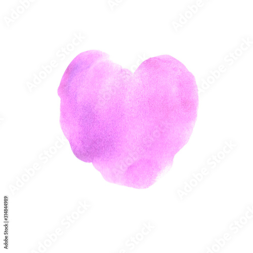 Hand drawn watercolor heart texture love. Valentine's day background