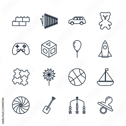 Set baby toys icon template color editable. feeding and care element pack symbol vector sign isolated on white background illustration for graphic and web design.