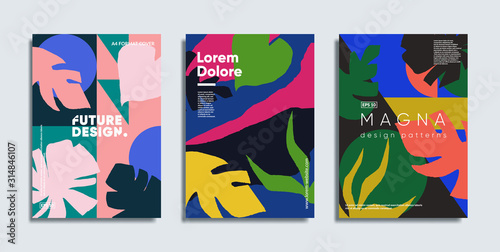 Tropic minimal cover templates. Invitation cards. Eps10 vector. 
