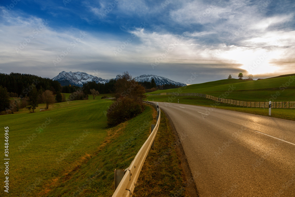 Naklejka premium Panoramic view of Alps in Bavaria, Germany