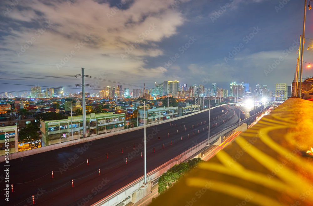 Skyline of Metro Manila at night