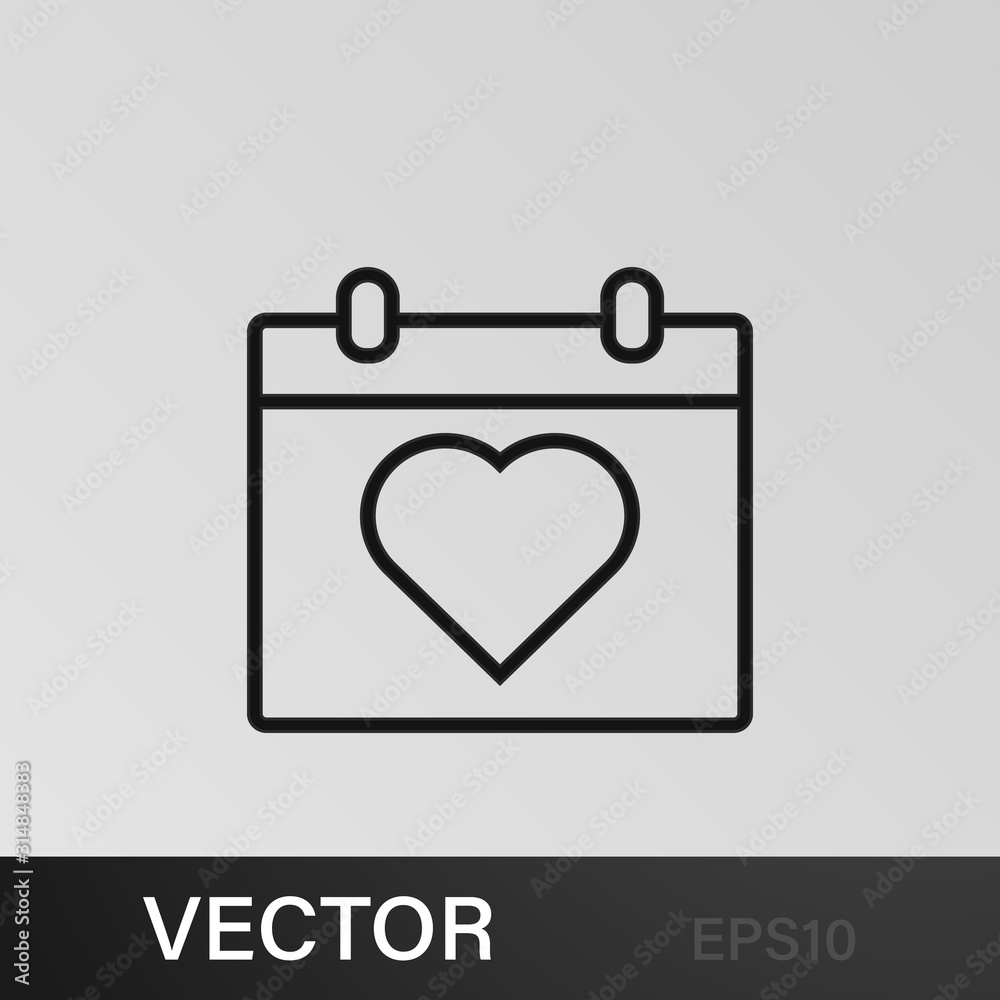 heart calendar icon. Element of wedding for mobile concept and web apps illustration. Thin line icon for website design and development, app development. Premium icon heart calendar icon. Element of wedding for mobile concept and web apps illustration. Thin line icon for website design and development, app development. Premium icon